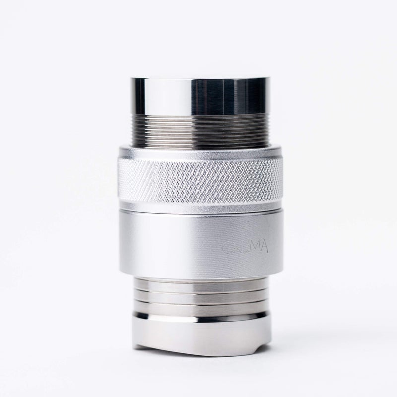 CREMA Coffee Products 59mm Hand Tamper & Coffee Distributor | Compatible with Flair Pro and Pro 2 Portafilter | Double-Sided, Adjustable Depth Tool | Made with Durable 304 Stainless Steel | Silver - Image 4